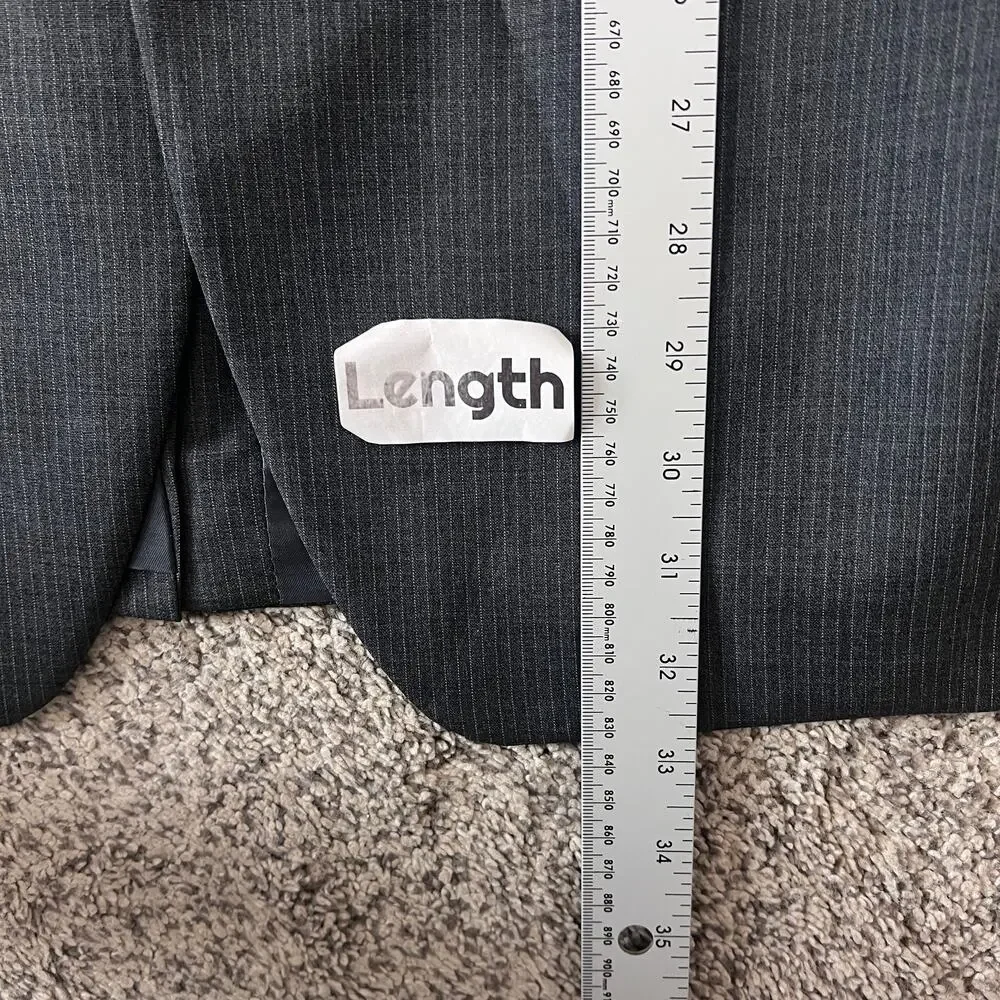 Ralph Lauren Mens 44L Old Money Office‎ Business Pinstripe Suit Jacket 100% Wool